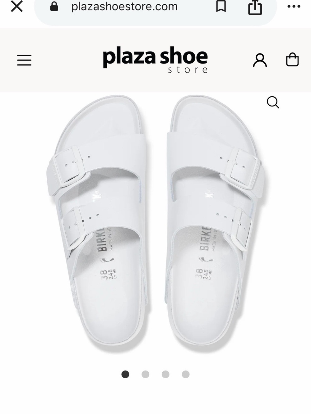 Birkenstock Arizona Exquisite White Leather Sandals size 40 L9/M7